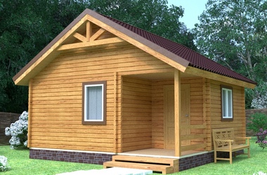 Баня 6х6 м со встроенной верандой